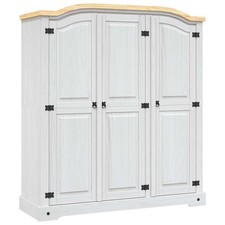 Pin Garde-robe Mexicain 3 Portes Gris Armoire à Vêtements Rangement vidaXL