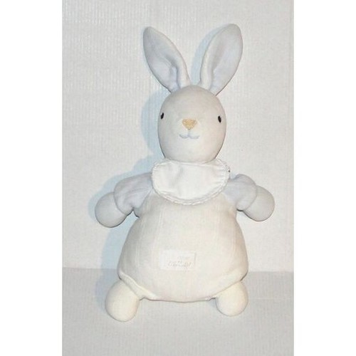 Doudou lapin bavoir cotelé - bavoir,