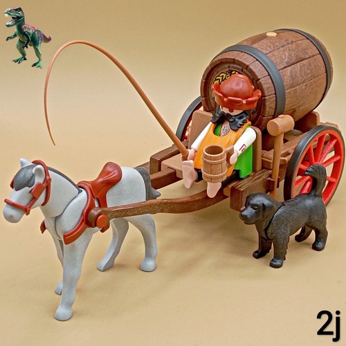 Playmobil chariot avec tonneau