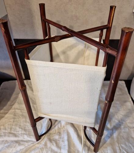 Lampe bambou tissu ancienne - lampe,