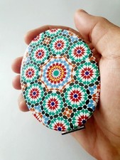 Miroir De Poche Artisanal Marocain - Fait Main, Style Oriental Authentique 