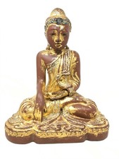 Buddha Sakyamuni Burmese Gold Wood Statue Burmese Wood Gilded Burmese Asia