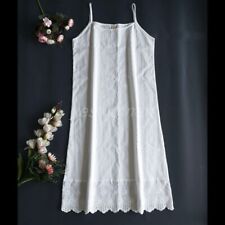 Women 100% Cotton Petticoat Camis Full Slip Lace Trim Dress Slips Dress Chemise