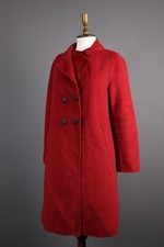 COP COPINE Red Ghul Manteau Wool Double Breasted Over Coat Size L