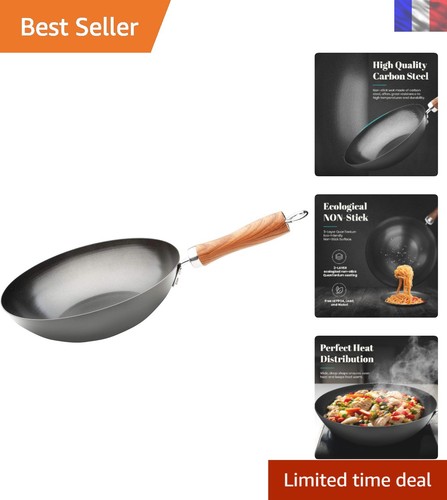 Wok carbono 24cm acier au - carbono,