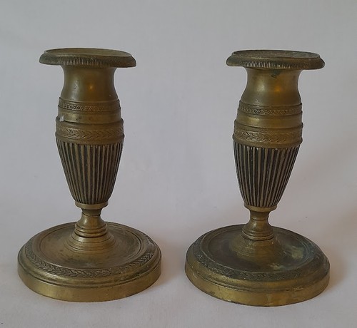 Paire bougeoir bronze - en,