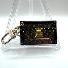 LOUIS VUITTON Monogram Petite Malle Bag Charm Keyring M78618 #CX0196