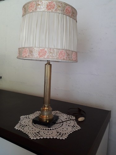 Lampe cuivre sur socle en - socle,