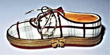 LIMOGES FRANCE BOX- ROCHARD - MAN'S PLAID GOLF SHOE -SNEAKER & SHOE LACE- SPORTS