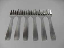 6 oyster forks, silver metal, art deco