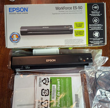 Epson ES-50 WorkForce Portable Sheetfed Color Document Scanner w/FULL KIT in BOX