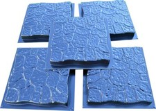 Moule béton pavés pierre patio coulée béton chemin de jardin vendu lot 5 pièc...