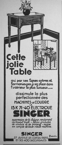Publicité singer jolie table - singer,