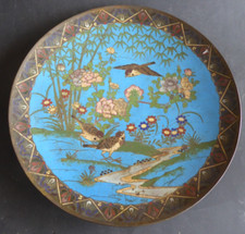 Plat en cloisonné décor