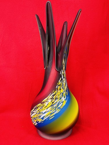 Vase art verre signé - art, en
