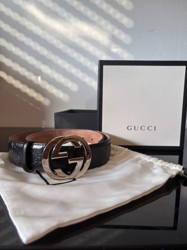 Ceinture gucci noir cuir t34 - cuir,