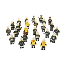 5x LEGO minifigures city fire brigade black colorful mixed e.g. accessories helmet vest