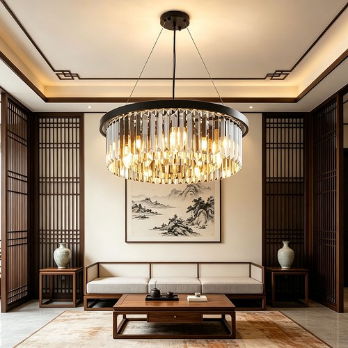 Lustre ronde cristal - ronde, en
