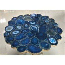 Plateau En Agate Bleue De 24"
