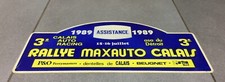 PLAQUE PVC 3EM RALLYE MAXAUTO CALAIS 1989 ASSISTANCE ASA DETROIT P&O FERRYMASTER