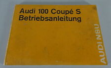 Operating Instructions/Manual Audi 100 Coupe S status 05/1971