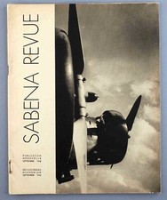 SABENA REVUE SEPTEMBER 1938 VINTAGE AIRLINE MAGAZINE WITH TIMETABLE BELGIAN AIR
