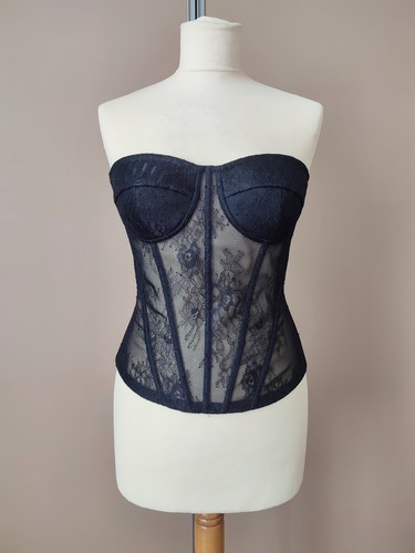 Corset bustier noir dentelle - bustier,