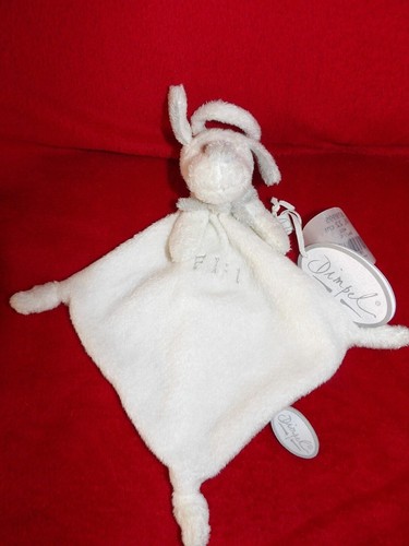 Doudou plat chien blanc - plat, et