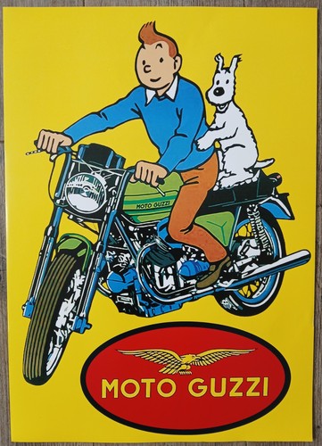 Affiche poster tintin moto - tintin,