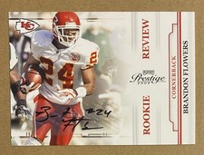 2009 Playoff Prestige Rookie Review Brandon Flowers Auto Signatures #/100 CHIEFS