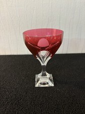 225th Anniversary Red St. Louis Crystal Overlay Wine Glass