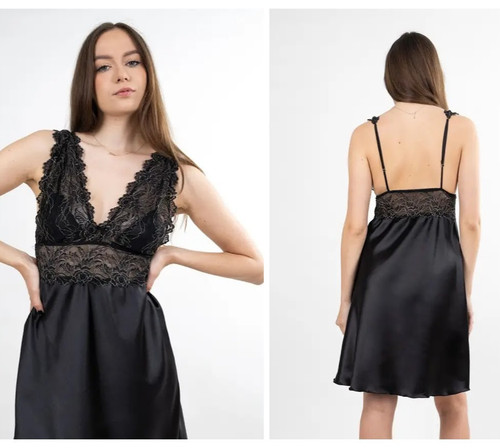 Nuisette satin dentelle - et,