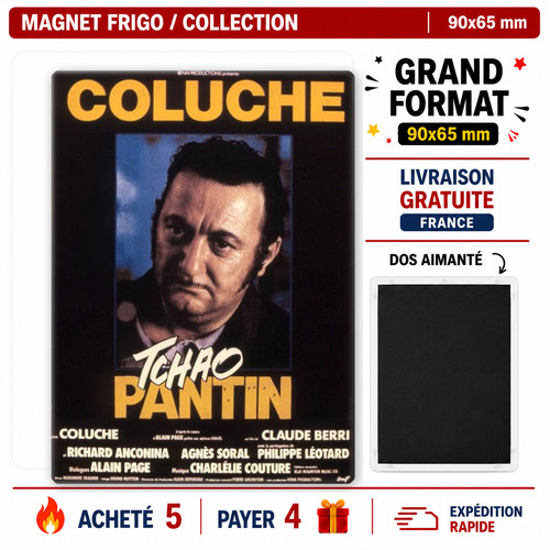 Magnet frigo coluche tchao - magnet,