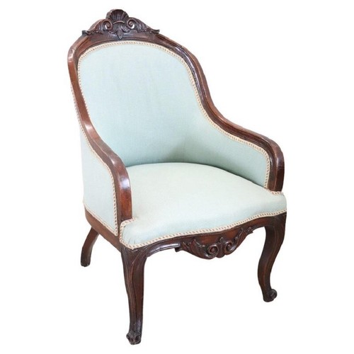 Fauteuil ancien tapissé - , en