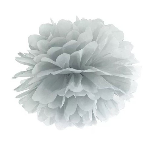 Pompons soie papier gris - en,