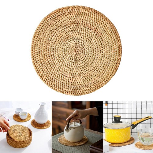 Napperon rond rotin fait - napperon,