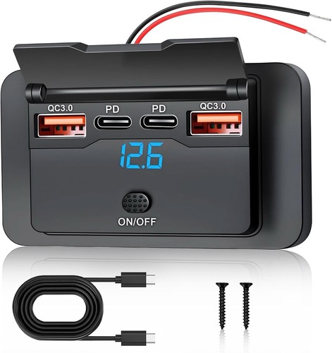 Prise usb 12v 76w ports - 4, pd