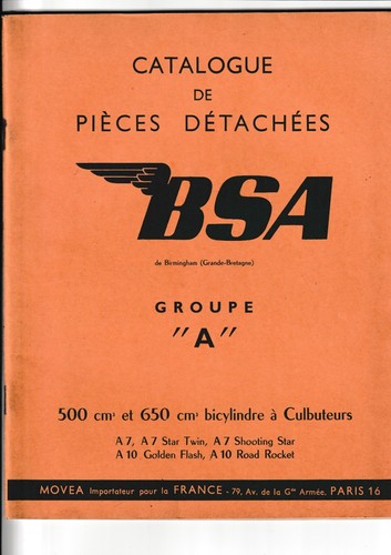Bsa catalogue pièces - bsa, de