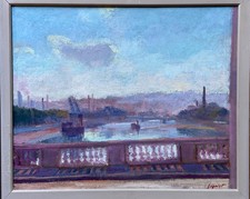 Tableau ancien La Seine  à