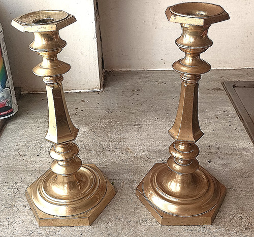 Paire bougeoirs ou - bougeoirs,