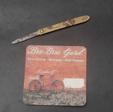 Rare Antique 1900 Brass Old French Tiny Knife Brass Pocket Folding Mini Knife