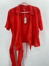 Pre-Owned 120% Lino Red Size Large Blouse