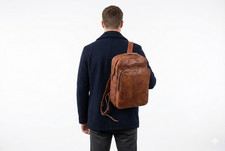 Sac à dos en cuir vintage 14"