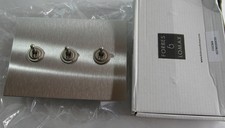 NEW FORBES & LOMAX STAINLESS STEEL 3-GANG TOGGLE SWITCH ASSEMBLY