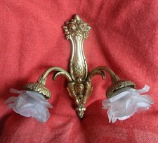 Luminaire - applique murale bronze - tulipes pâte de verre -