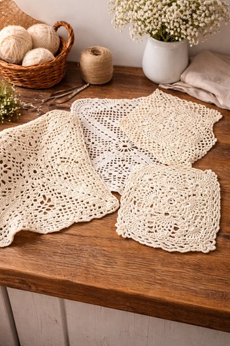 Lot napperons carré - 🧶lot, de