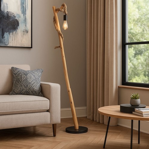 Lampadaire bois style - lampadaire, en