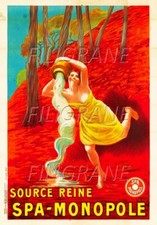 SPA MONOPOLE SOURCE REINE Ruej - POSTER HQ 50x70cm d'une AFFICHE VINTAGE