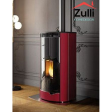 MARIANNE 9 PRO 2 CANALISABLE ACIER ROUGE POÊLE À PELLETS ECOFIRE PALAZZETTI