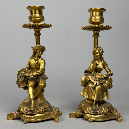 Paire bougeoirs femme et - de,